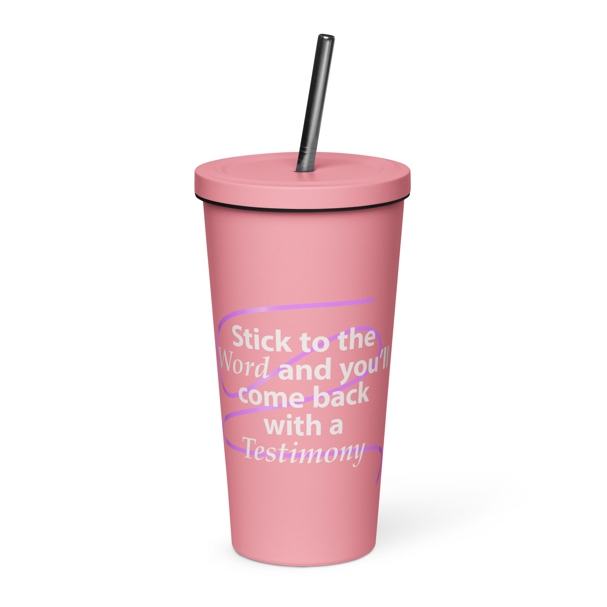Insulated tumbler with a straw - Image 9
